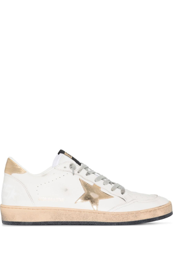 Golden Goose Ball Star Leather Sneakers - Golden