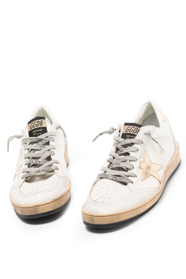 Golden Goose Ball Star Leather Sneakers - Golden