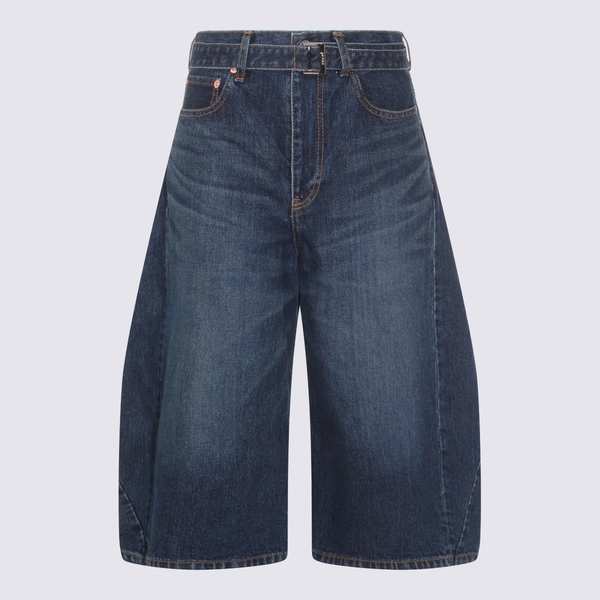 sacai Blue Cotton Shorts - Blue