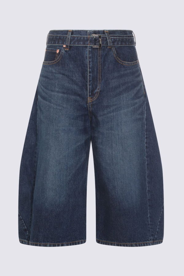 sacai Blue Cotton Shorts - Blue