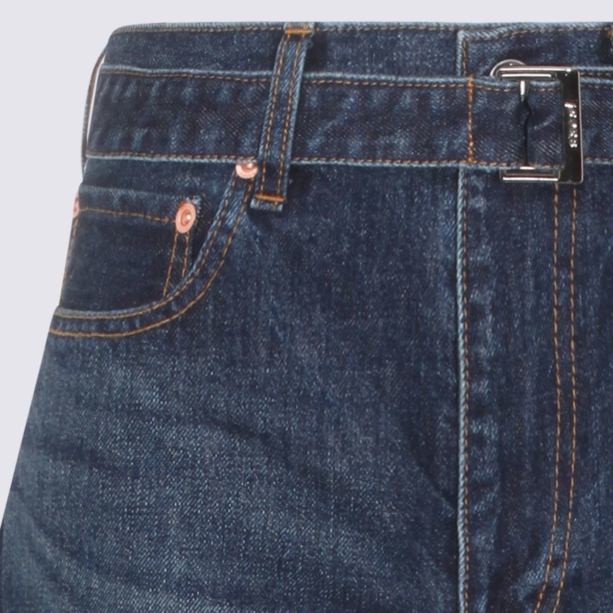 sacai Blue Cotton Shorts - Blue - Image 3 of 3