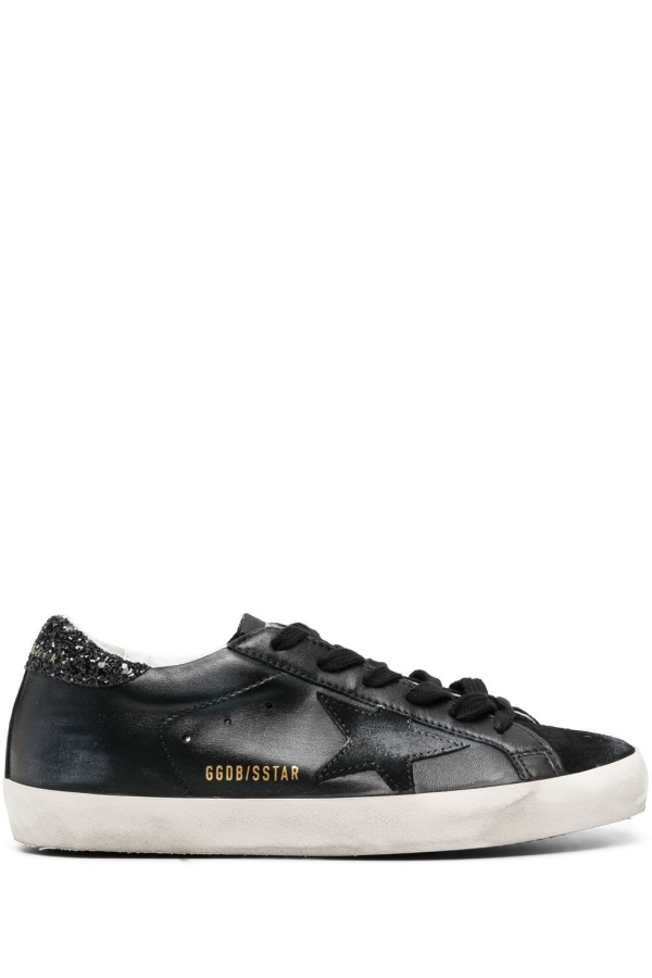 Golden Goose Super-star Leather Sneakers - Black