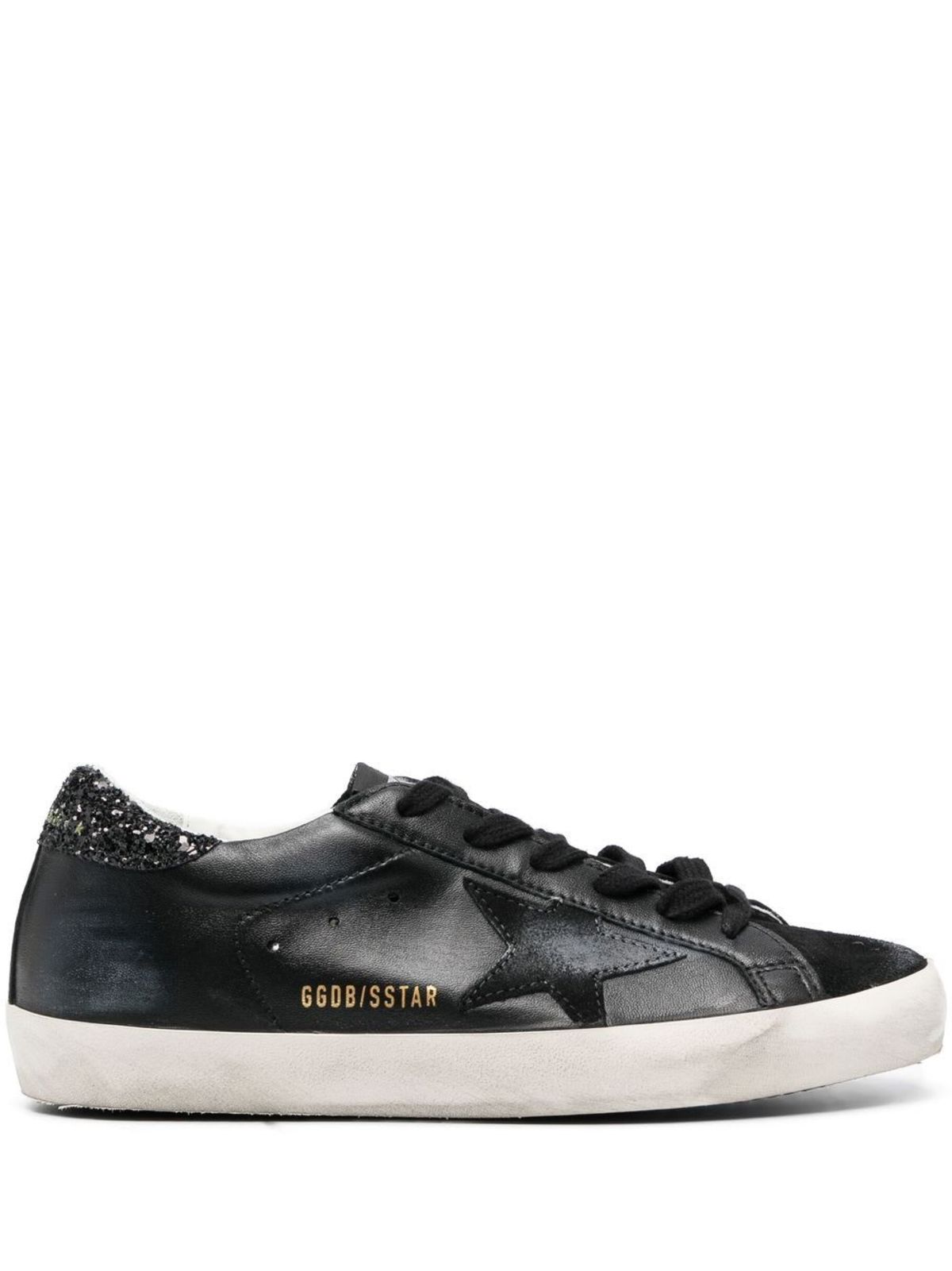 Golden Goose Super-star Leather Sneakers - Black - Image 1 of 4