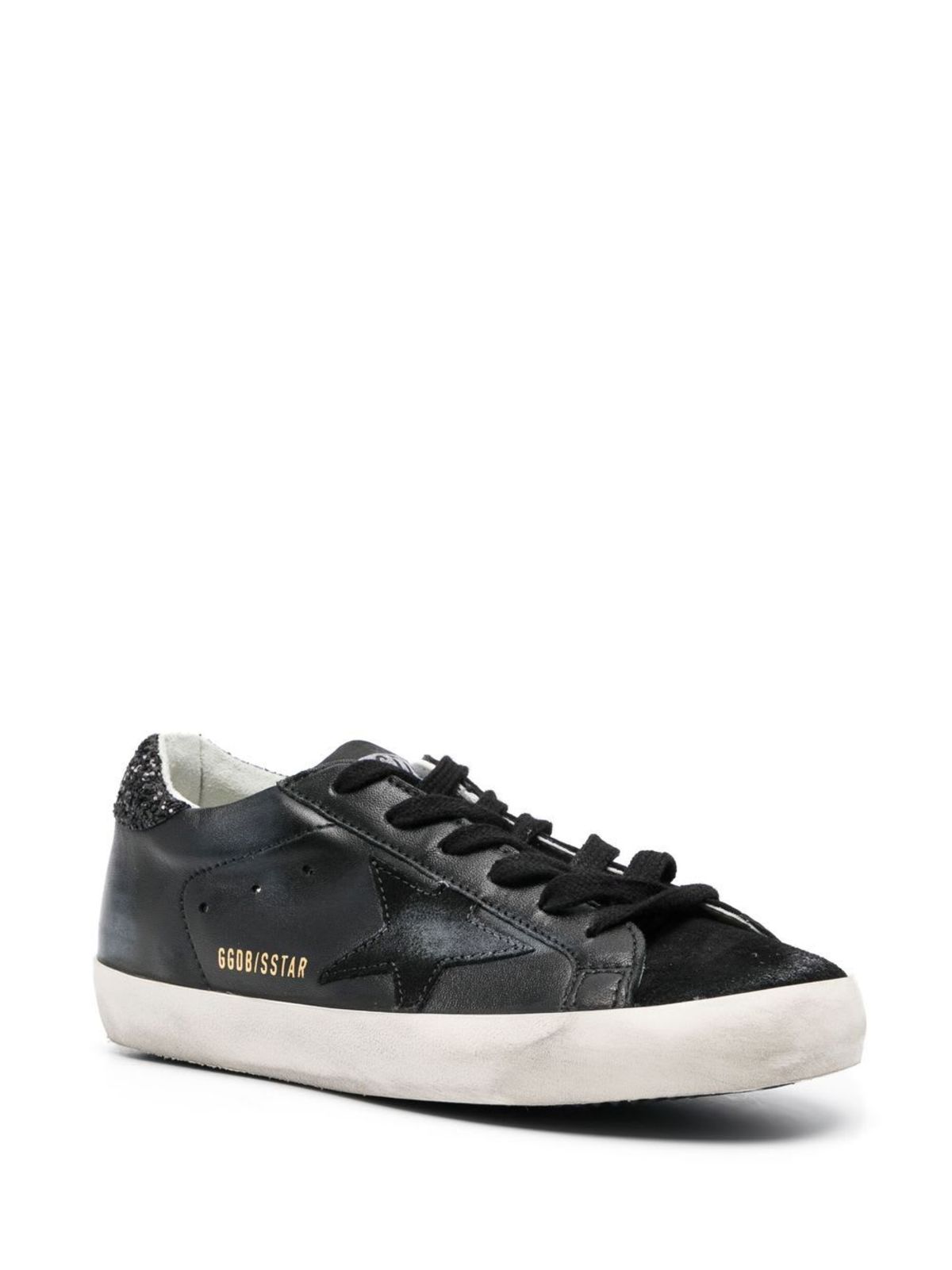 Golden Goose Super-star Leather Sneakers - Black - Image 4 of 4
