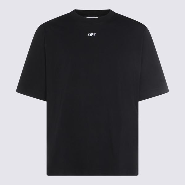 Off-White Cotton T-Shirt - Black
