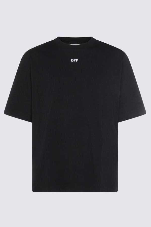Off-White Cotton T-Shirt - Black
