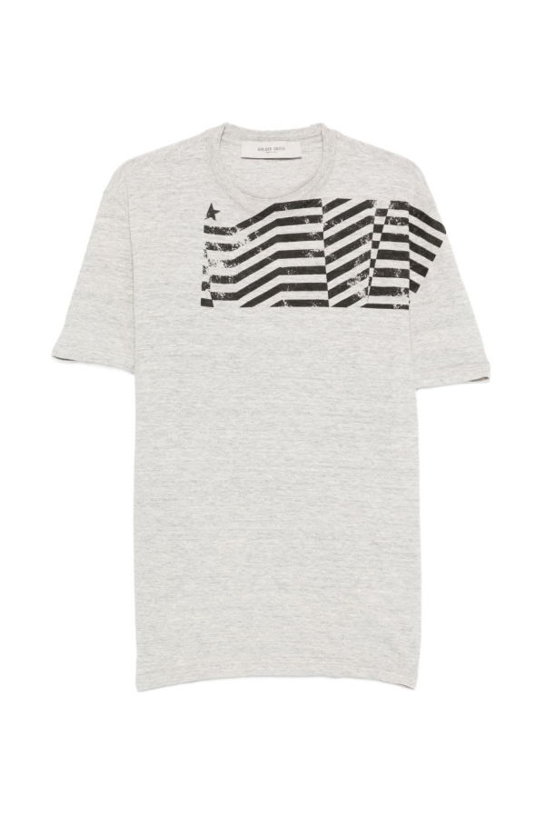 Golden Goose Printed Cotton T-Shirt Tee - Gray