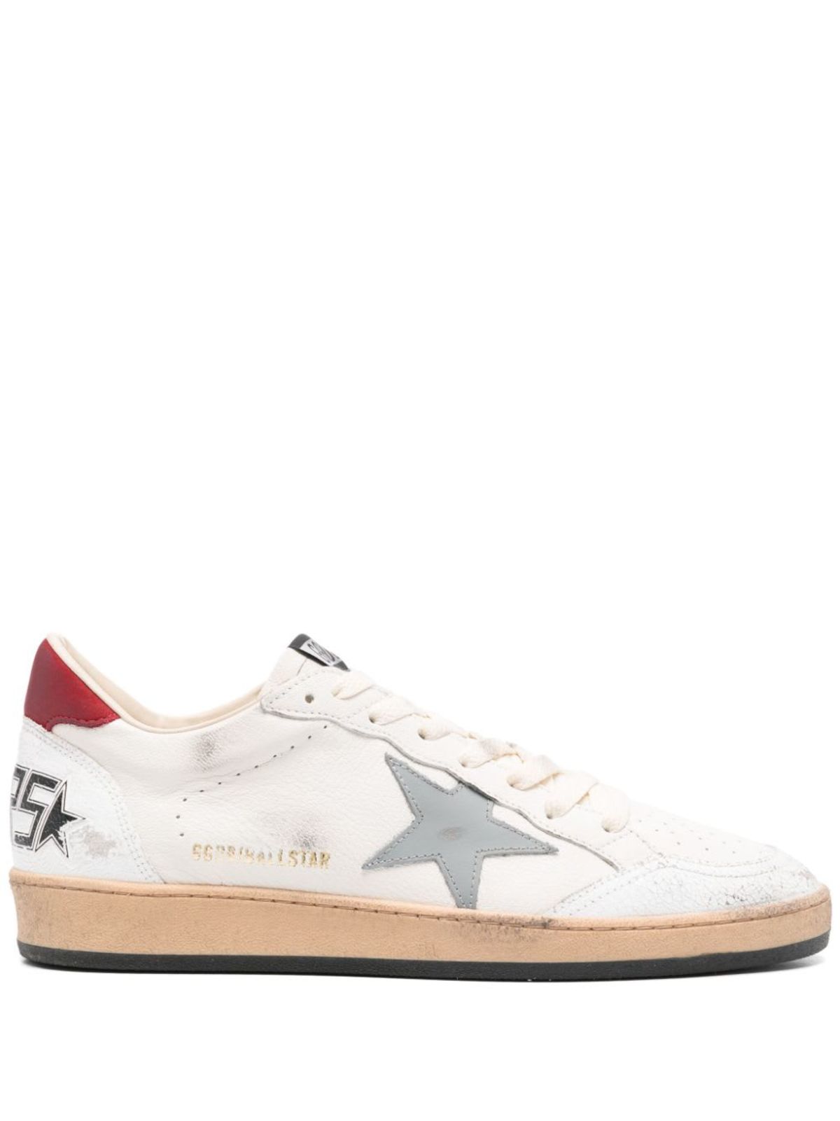 Golden Goose Ball Star Leather Sneakers - Red - Image 1 of 4