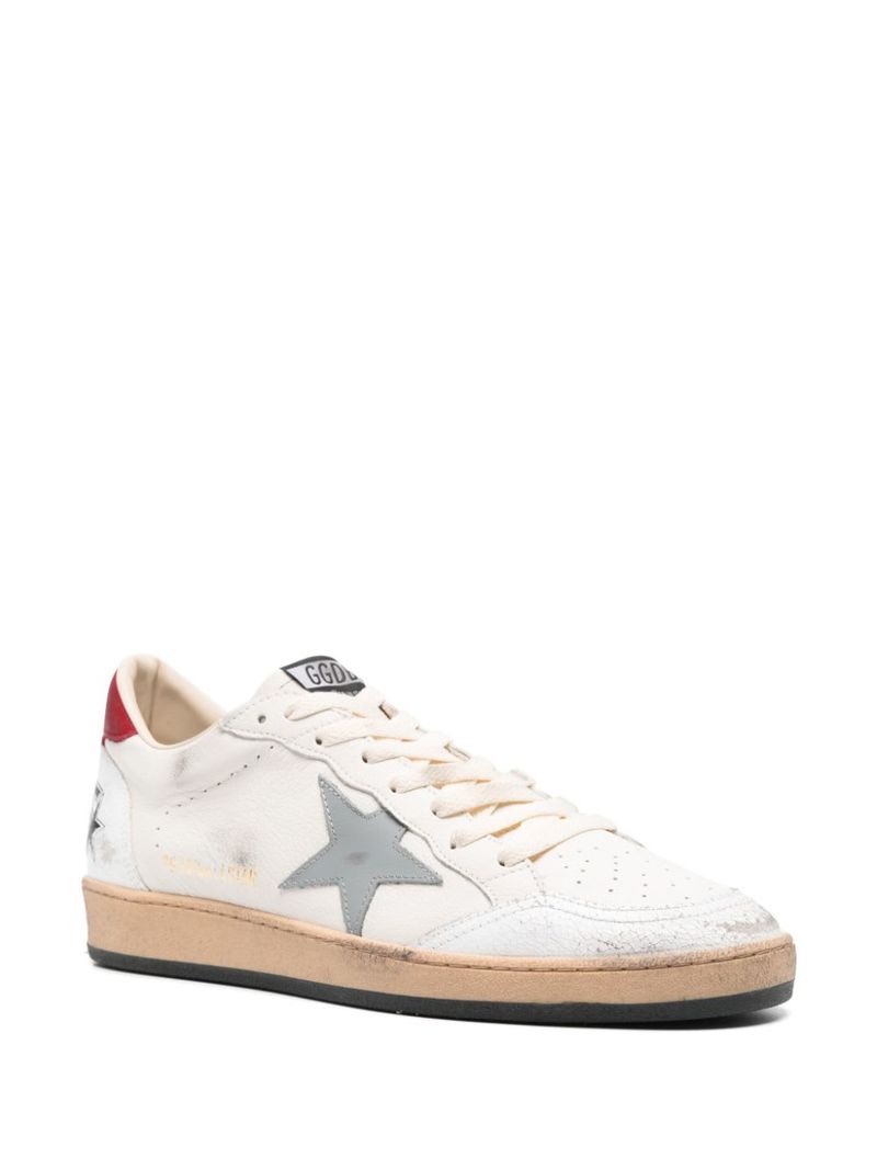 Golden Goose Ball Star Leather Sneakers - Red