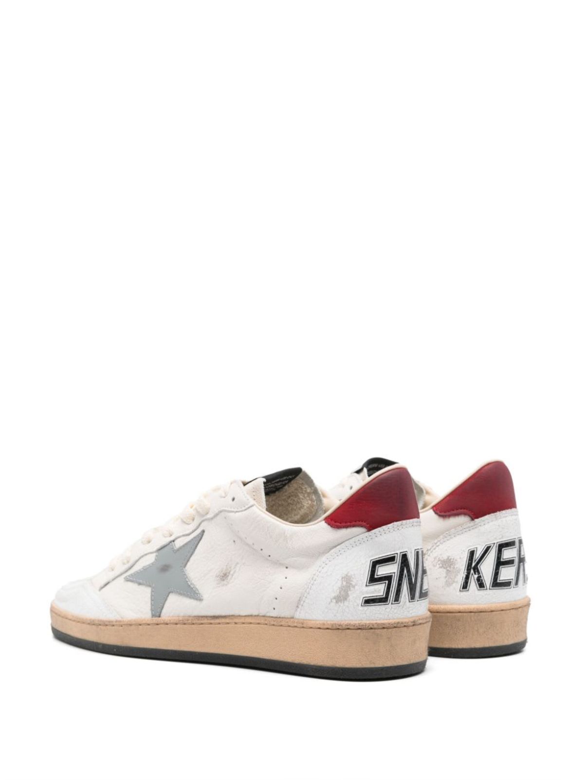 Golden Goose Ball Star Leather Sneakers - Red - Image 4 of 4