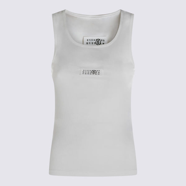 MM6 Maison Margiela Cotton Top Tank Top - OFF-WHITE