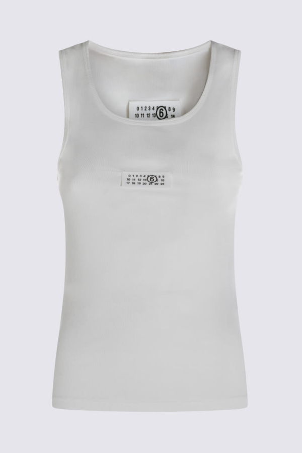 MM6 Maison Margiela Cotton Top Tank Top - OFF-WHITE