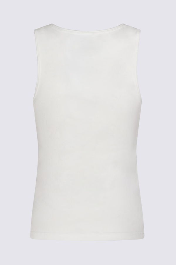 MM6 Maison Margiela Cotton Top Tank Top - OFF-WHITE