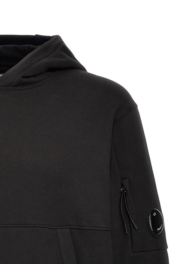 C.P. Company Logo Cotton Hoodie - Black