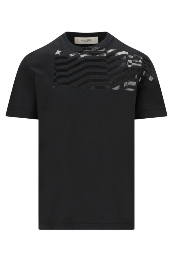 Golden Goose Printed Cotton T-Shirt - Black