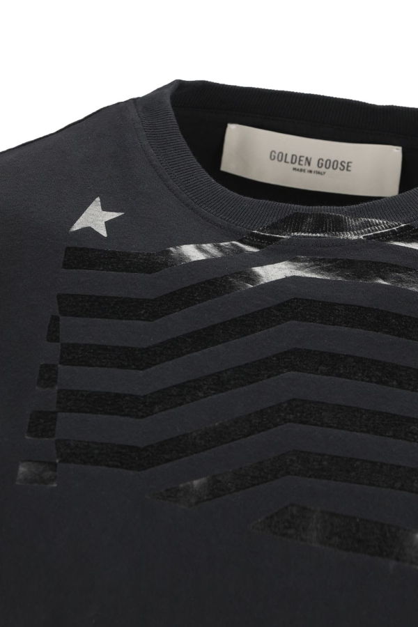 Golden Goose Printed Cotton T-Shirt - Black