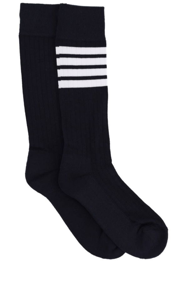 thom browne 4-Bar Cotton Socks - Blue