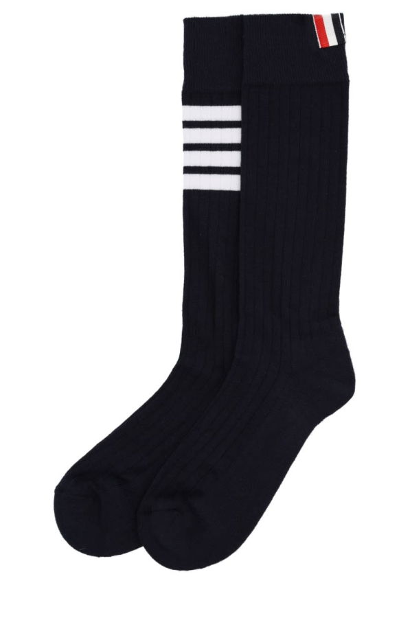 thom browne 4-Bar Cotton Socks - Blue