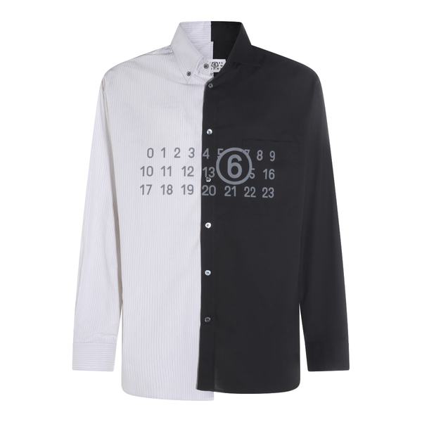 MM6 Maison Margiela White and Black Cotton Shirt - White / Black