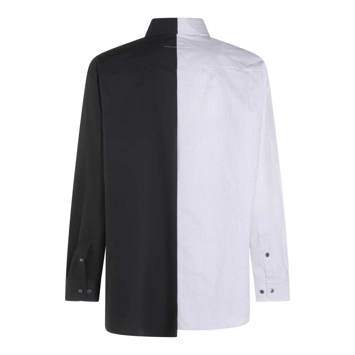 MM6 Maison Margiela White and Black Cotton Shirt - White / Black - Image 2 of 5