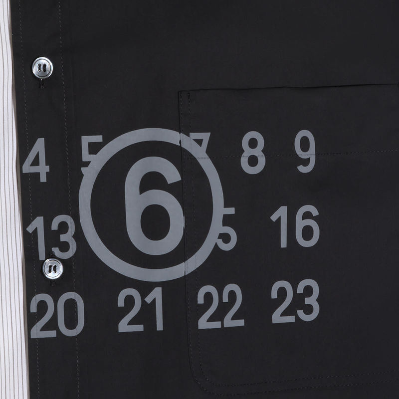 MM6 Maison Margiela White and Black Cotton Shirt - White / Black