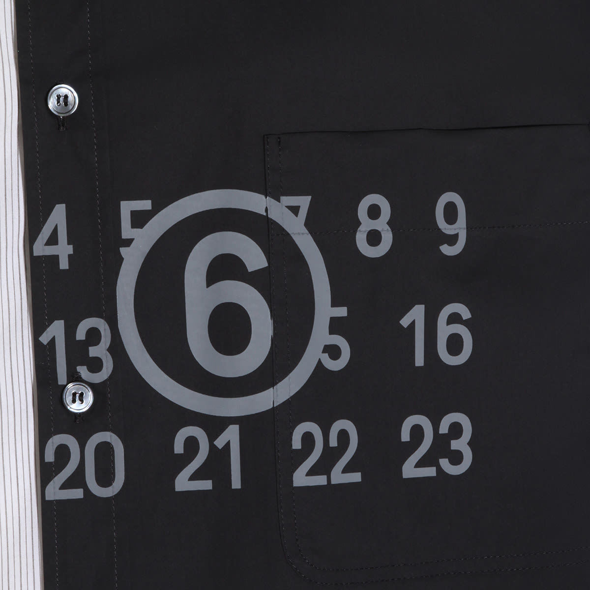 MM6 Maison Margiela White and Black Cotton Shirt - White / Black - Image 3 of 5