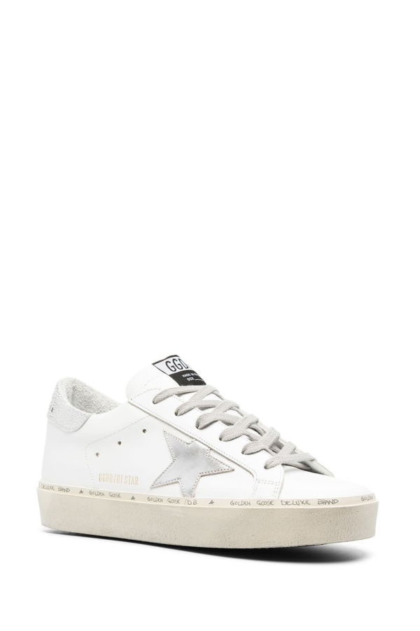 Golden Goose Hi Star Leather Sneakers - Silver
