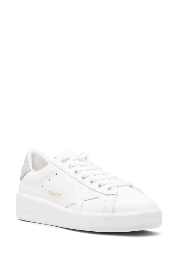 Golden Goose Purestar Leather Sneakers - Silver