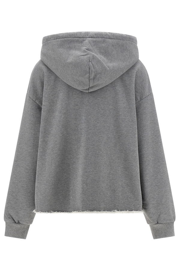 MM6 Maison Margiela Numeric Signature MM6 Spray Hoodie - Gray