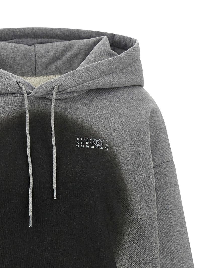 MM6 Maison Margiela Numeric Signature MM6 Spray Hoodie - Gray