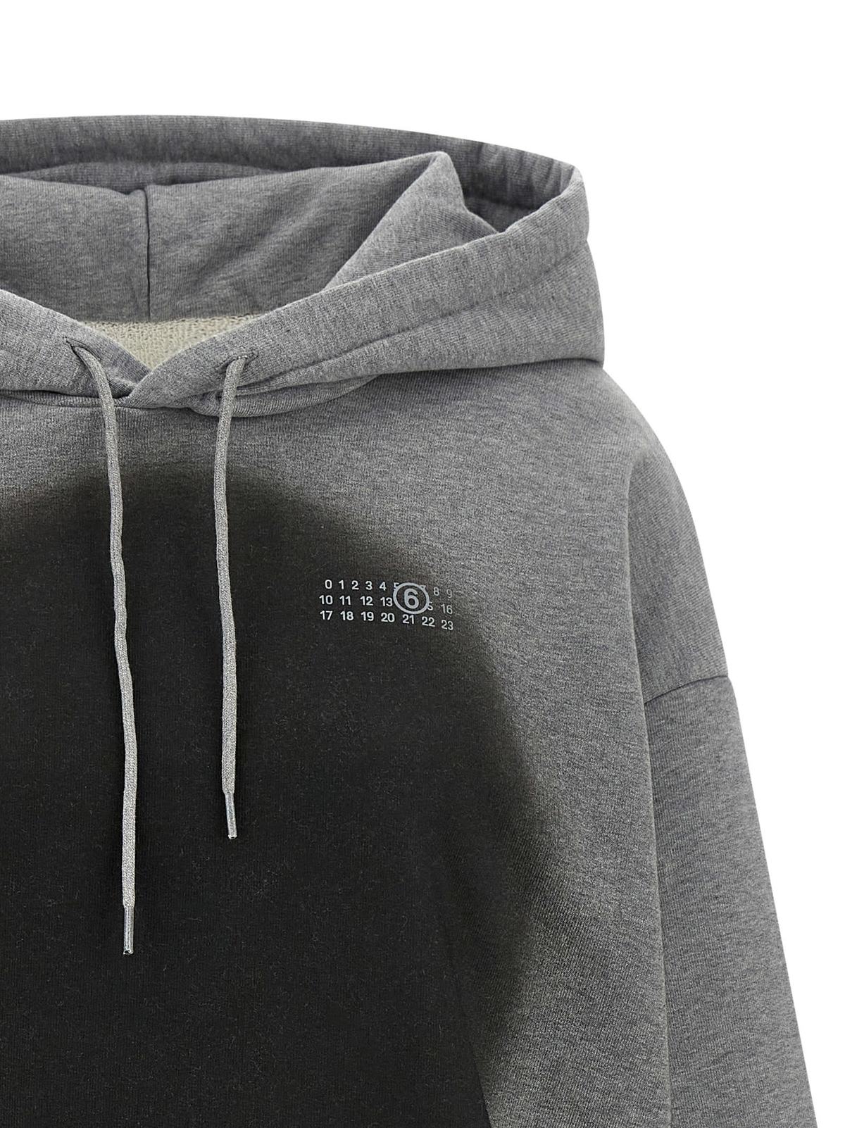 MM6 Maison Margiela Numeric Signature MM6 Spray Hoodie - Gray - Image 3 of 4