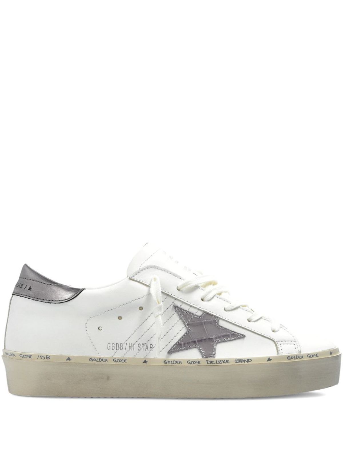 Golden Goose Hi Star Leather Sneakers - White - Image 1 of 5