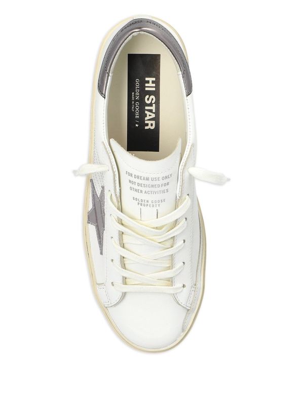 Golden Goose Hi Star Leather Sneakers - White