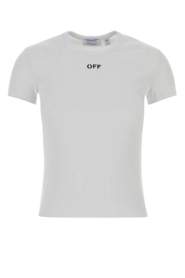 Off-White White Stretch Cotton T-Shirt - White/Black
