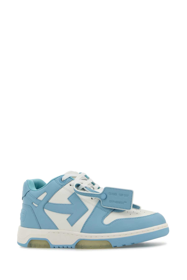 Off-White Two-tone Leather Out Of Office Sneakers - White/Light Blue