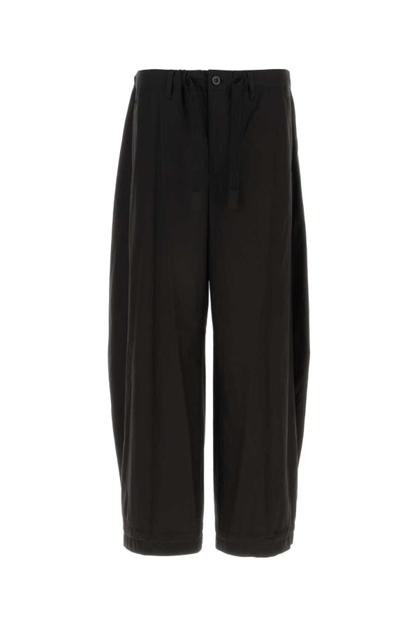 sacai Black Cotton Wide-Leg Pants - Black