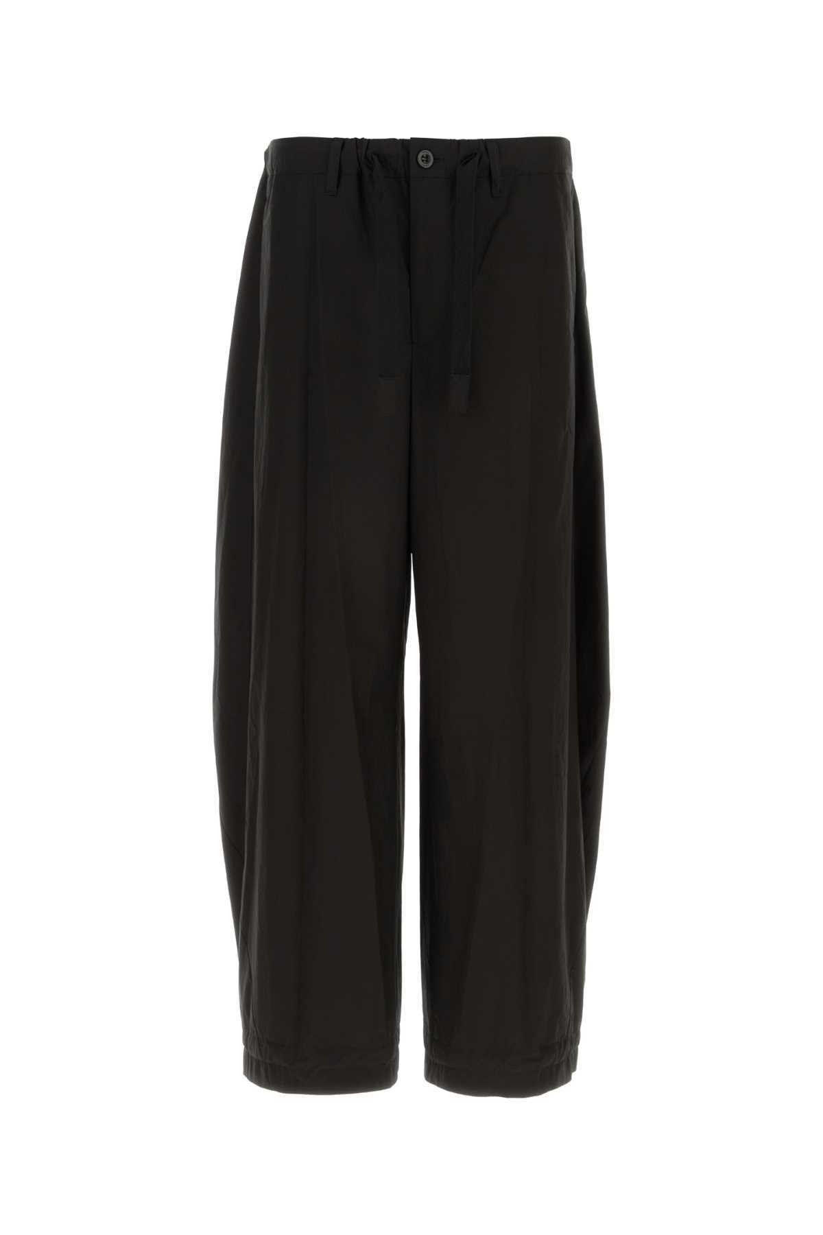 sacai Black Cotton Wide-Leg Pants - Black - Image 1 of 2