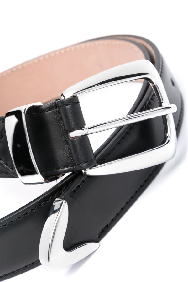 khaite Benny Leather Belt - Black