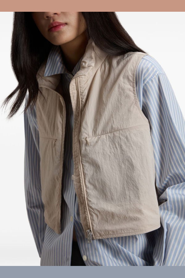 Woolrich Nylon Zipped Vest - Beige