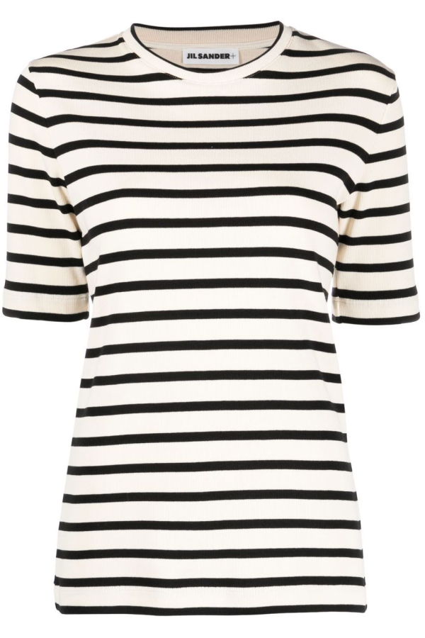 Jil Sander Striped Cotton T-Shirt - White