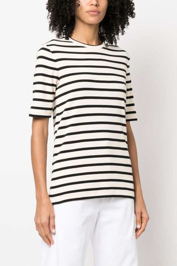 Jil Sander Striped Cotton T-Shirt - White