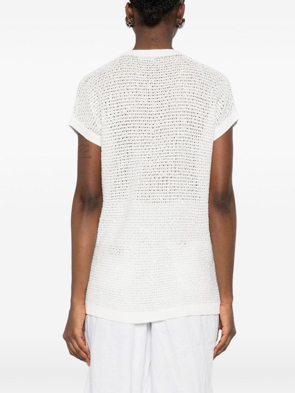 Fabiana Filippi Openwork Top - White