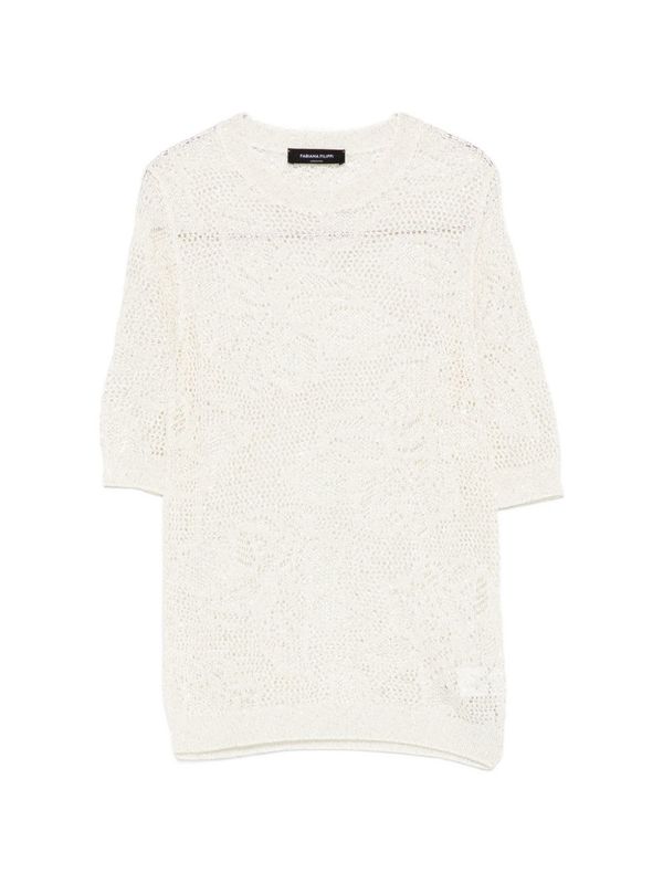 Fabiana Filippi Openwork Crewneck T-Shirt - White