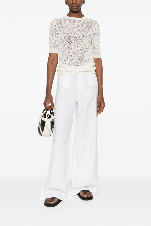 Fabiana Filippi Openwork Crewneck T-Shirt - White
