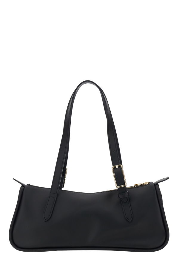 Longchamp Two-Handle Buckled Leather Shoulder Bag - Black