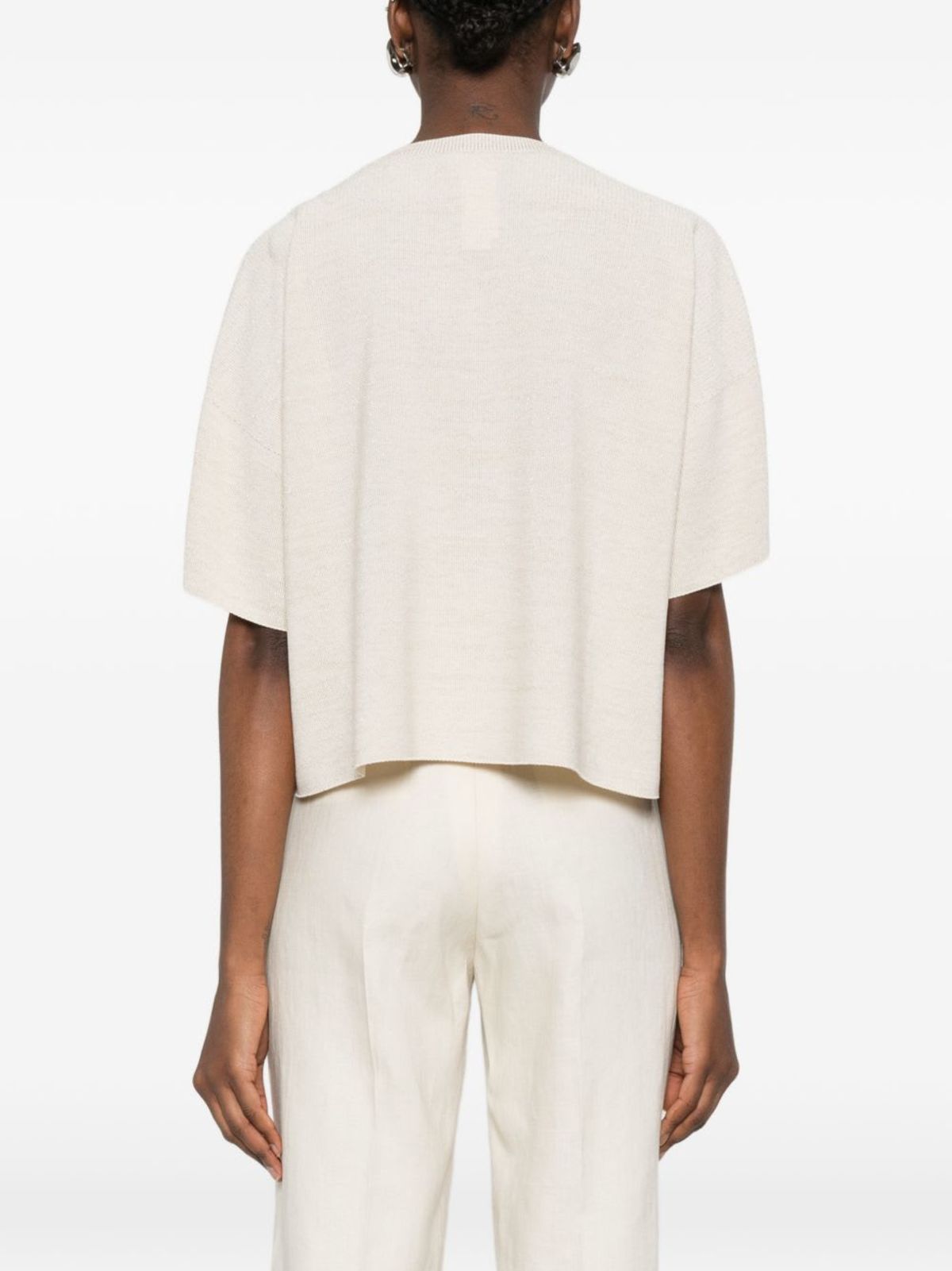 Fabiana Filippi Cotton Blend T-Shirt - White - Image 2 of 5