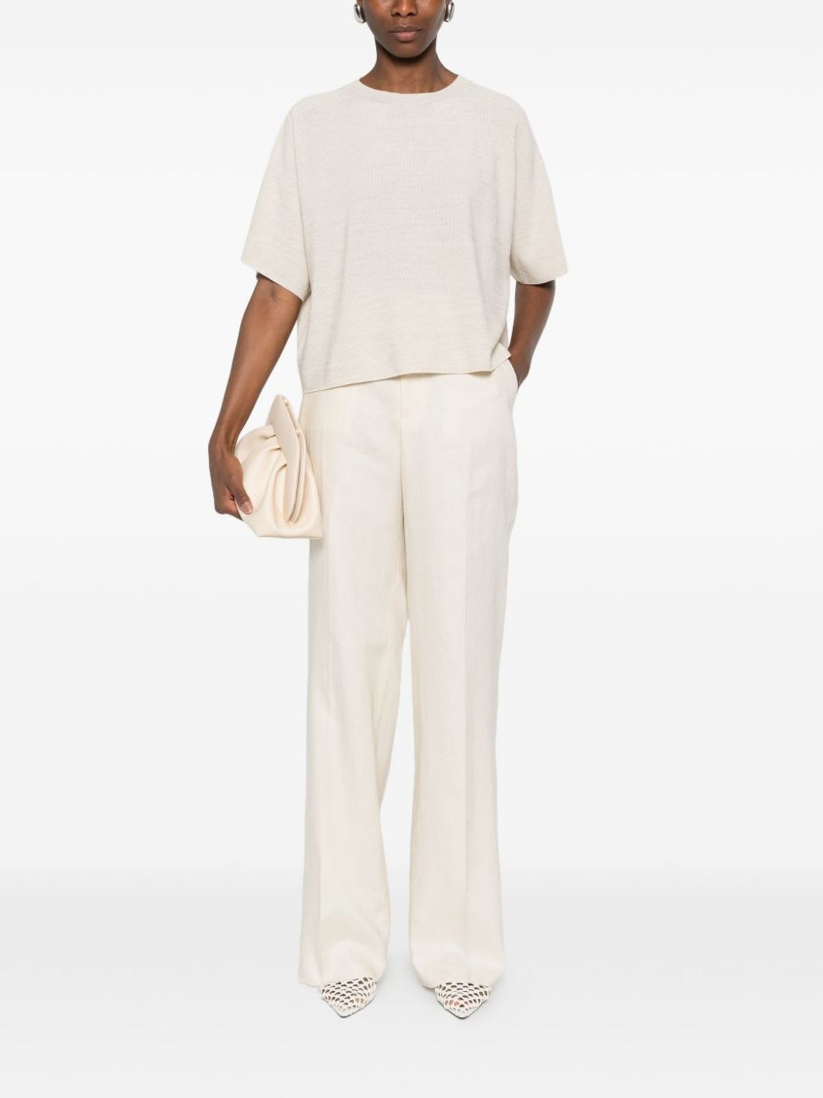 Fabiana Filippi Cotton Blend T-Shirt - White - Image 5 of 5