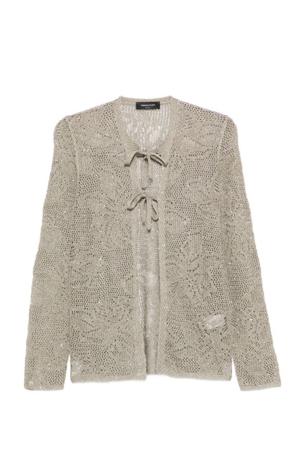 Fabiana Filippi Openwork Cardigan - Khaki