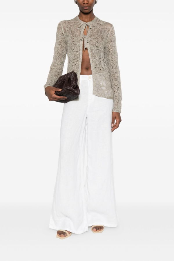 Fabiana Filippi Openwork Cardigan - Khaki