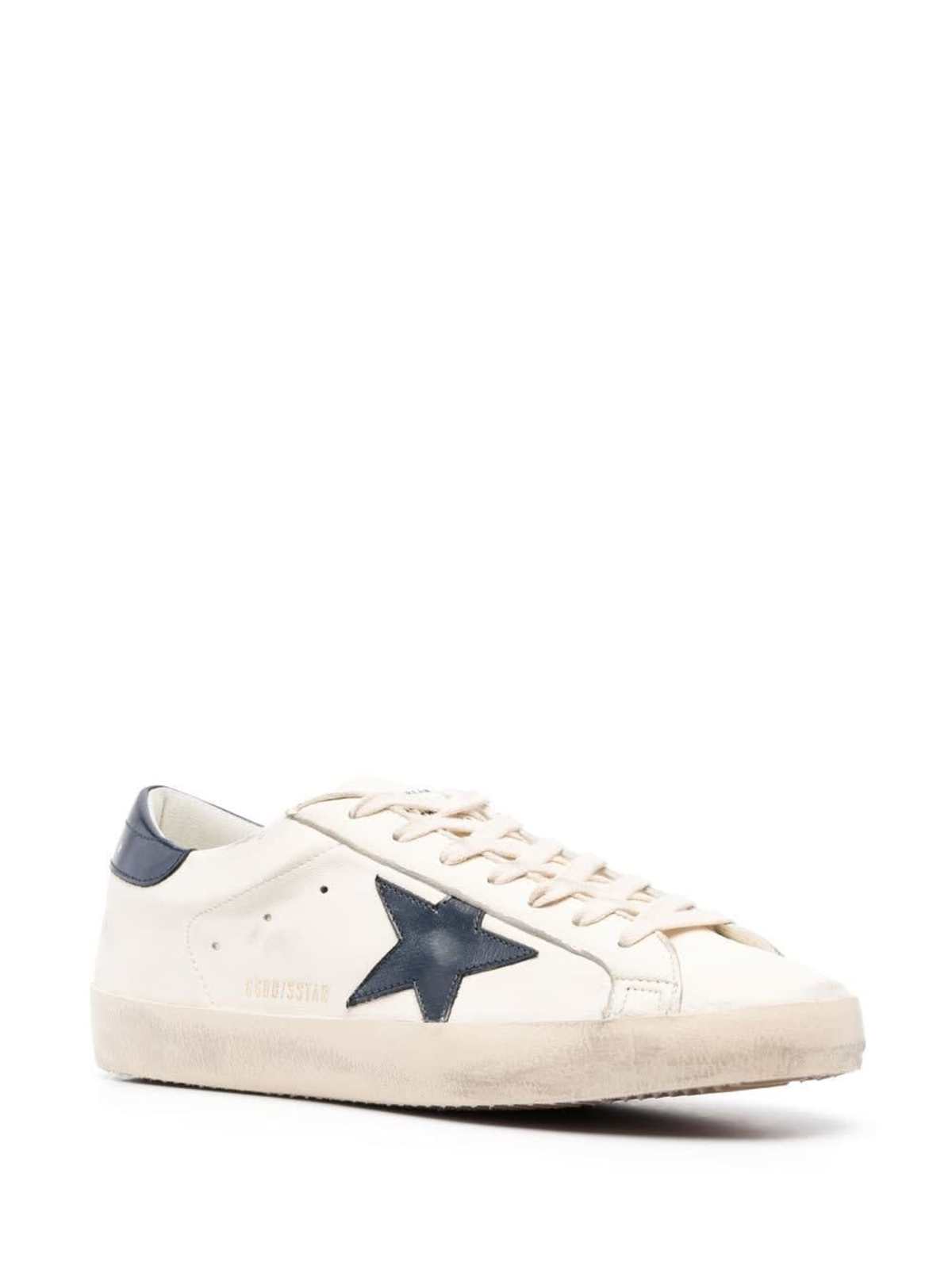 Golden Goose Super-Star Leather Sneakers - Blue - Image 2 of 4